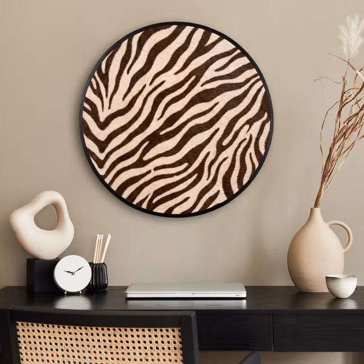 Ronde fotolijst - Zebra - Strepen - Bruin — 2