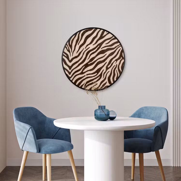 Ronde fotolijst - Zebra - Strepen - Bruin — 3