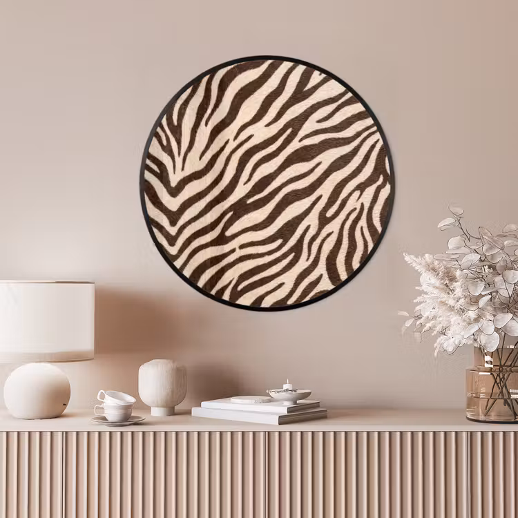Ronde fotolijst - Zebra - Strepen - Bruin — 4
