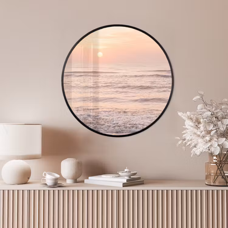Ronde fotolijst - Zon - Strand - Roze — 4