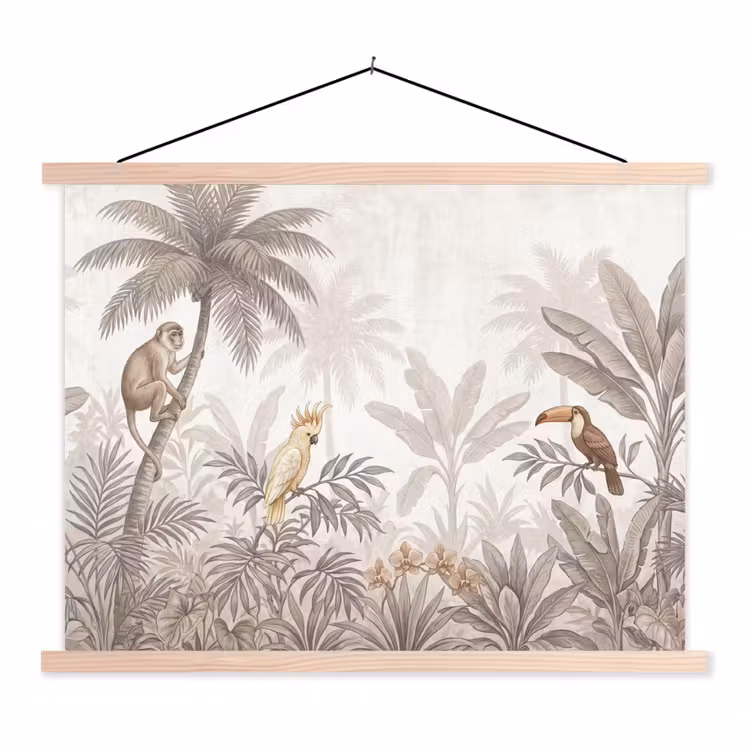 Schoolplaat - Jungle - Dieren - Palmbomen — 1