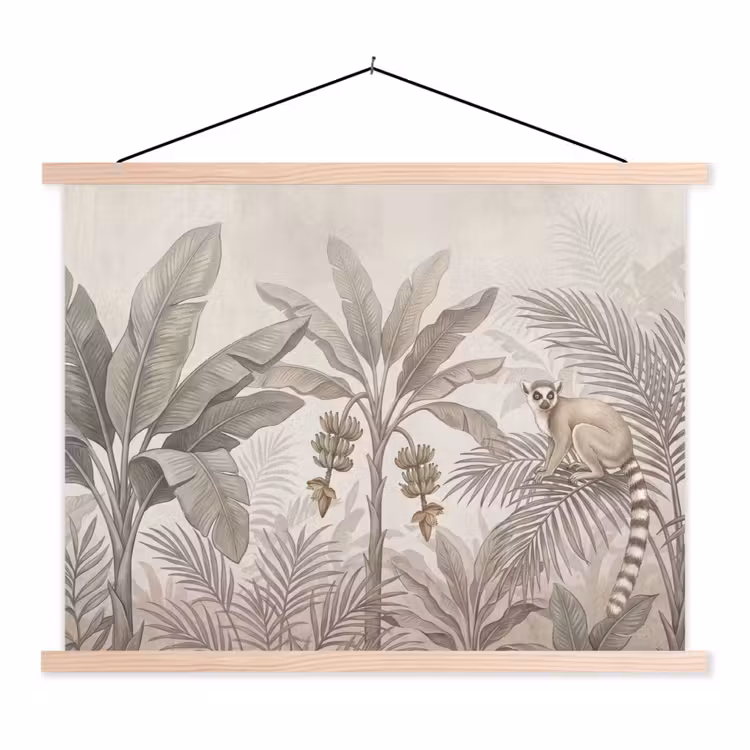 Schoolplaat - Natuur - Jungle - Ringstaartmaki - Bruin — 1