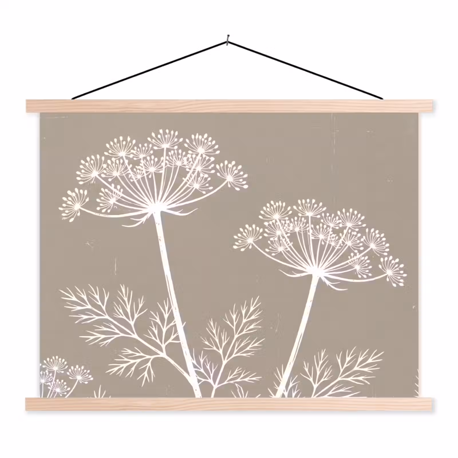 Schoolplaat - Grafisch - Fluitenkruid - Taupe — 1