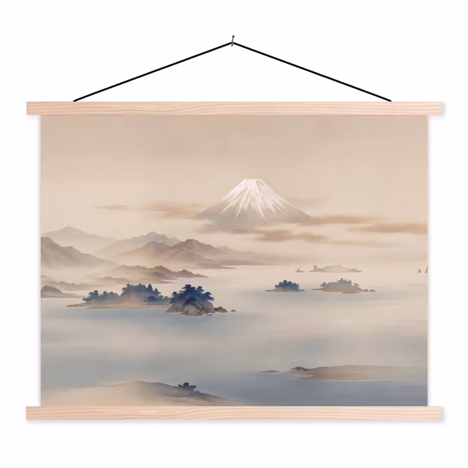 Schoolplaat - Japans - Landschap - Beige — 1