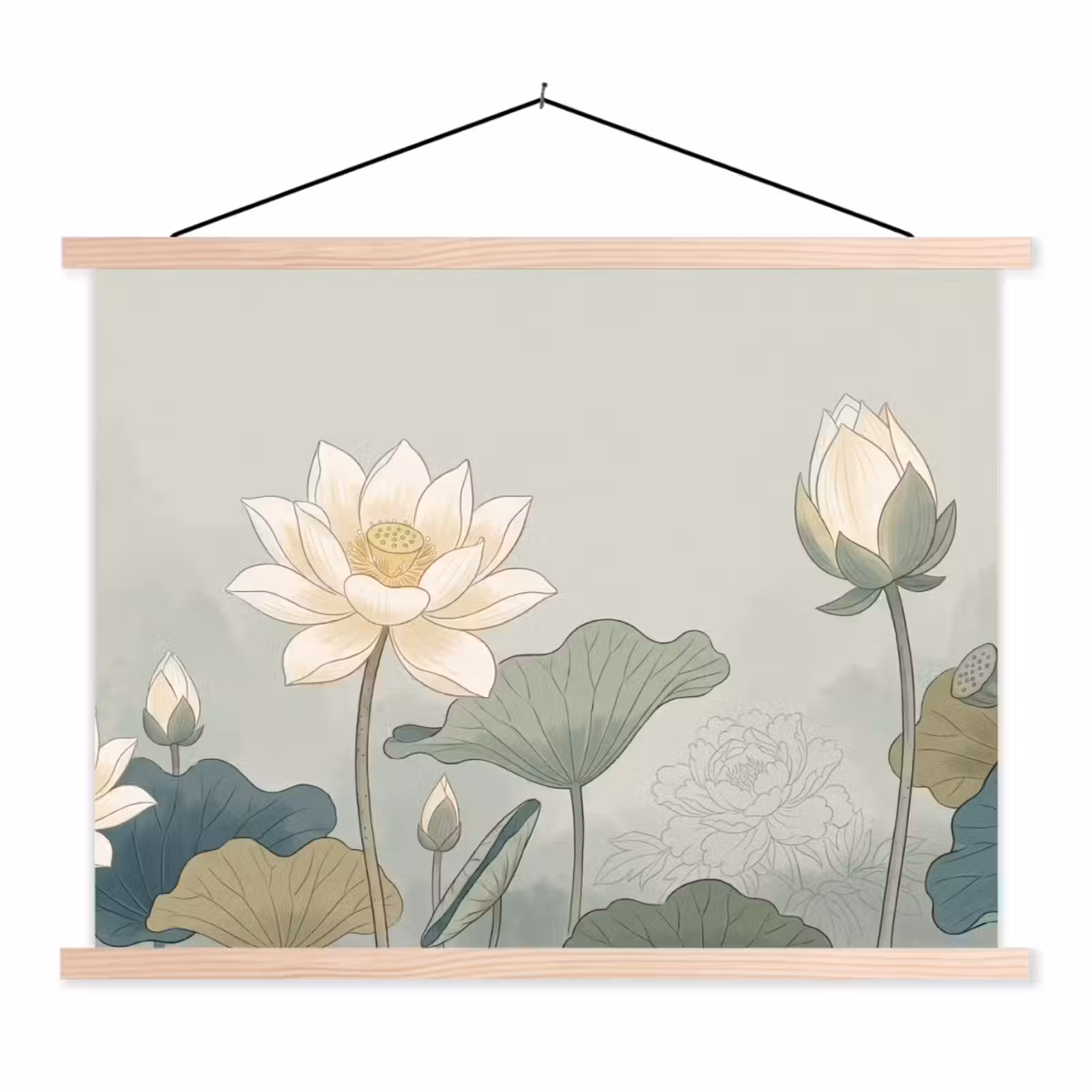 Schoolplaat - Lotus - Bloemen - Groen — 1