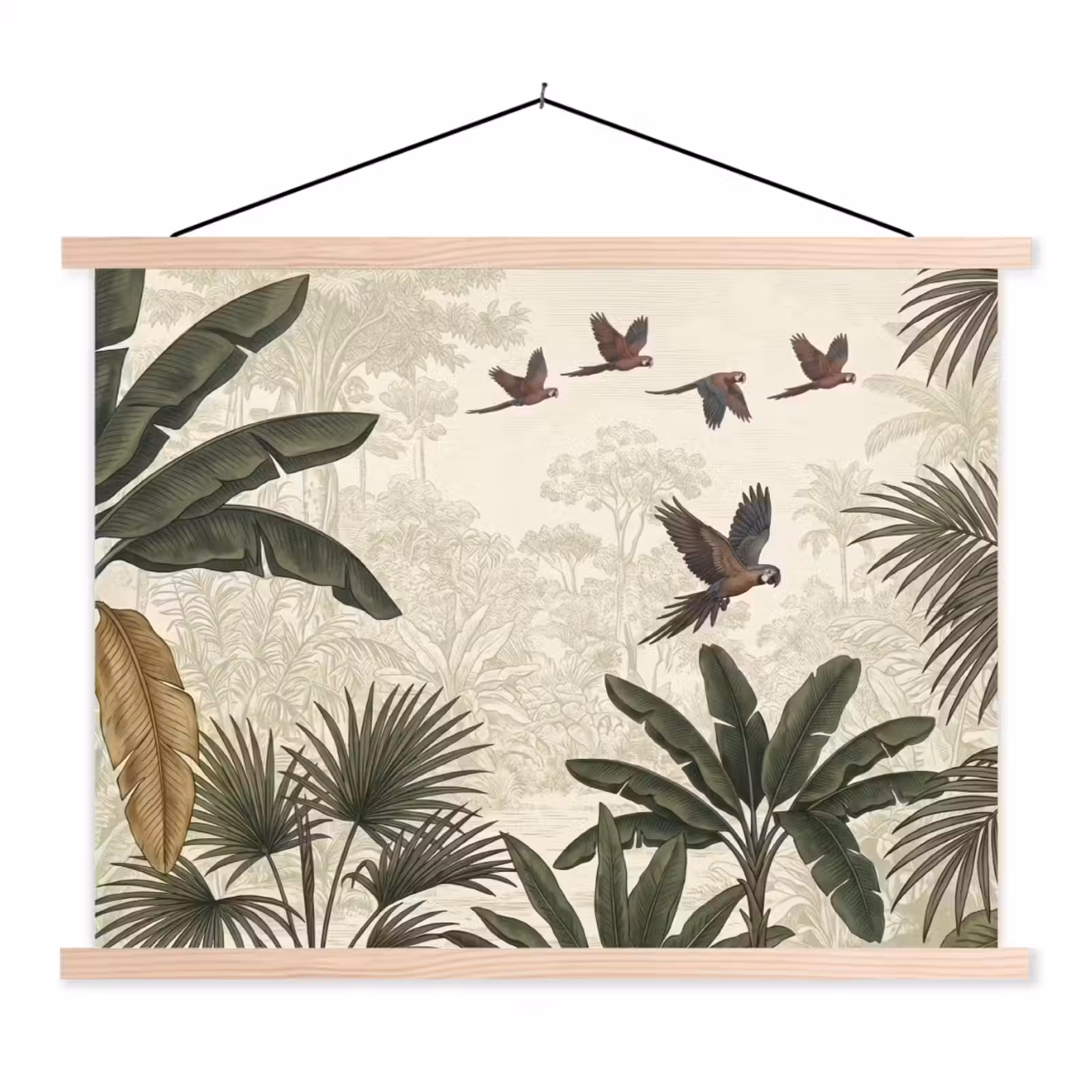 Schoolplaat - Papagaaien - Jungle - Tropisch - Green — 1