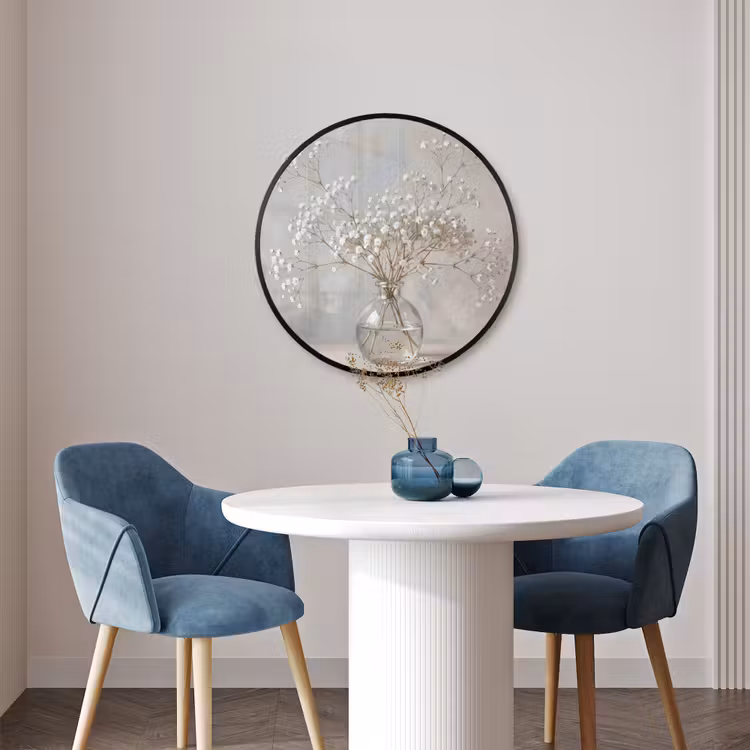 Ronde fotolijst - Vaas - Gipskruid - Wit — 3