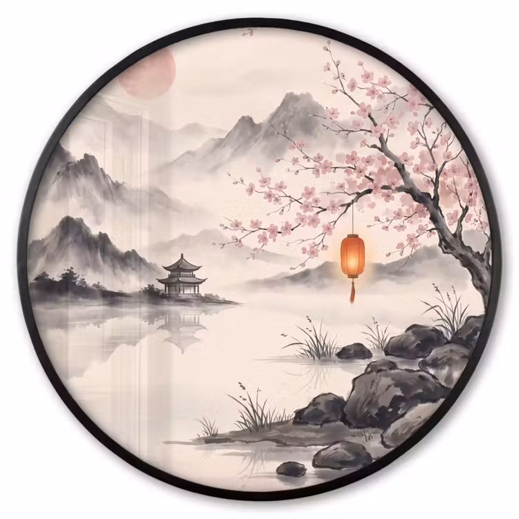 Ronde fotolijst - Zon - Japans - Traditioneel — 1