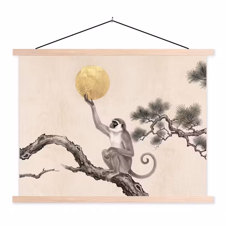 Schoolplaat - Aap - Maan - Goud — 1