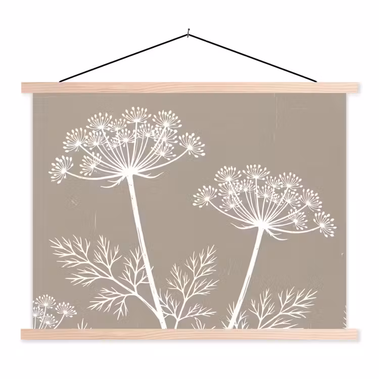 Schoolplaat - Grafisch - Fluitenkruid - Taupe — 1
