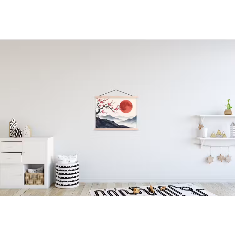Schoolplaat - Kersenbloesem - Oosters - Rood — 3