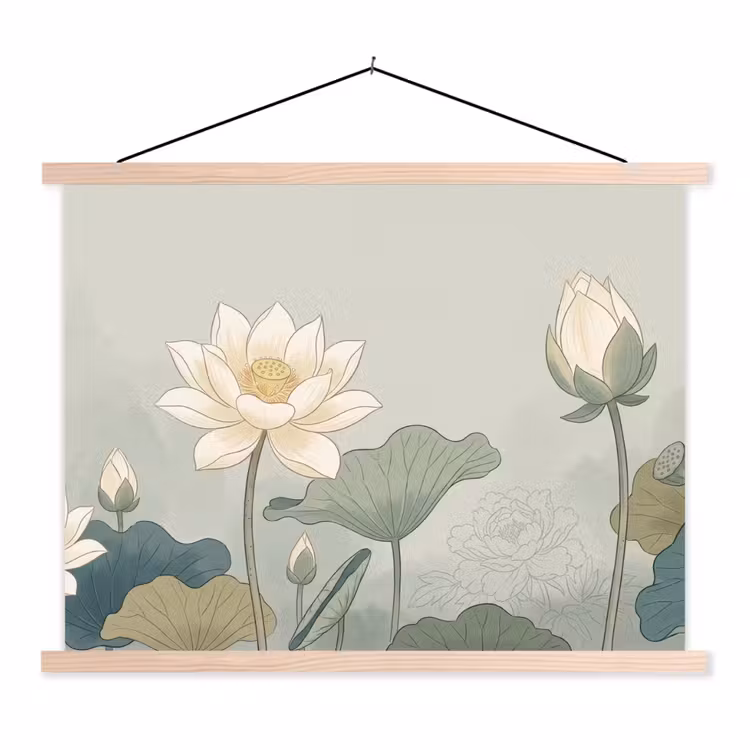 Schoolplaat - Lotus - Bloemen - Groen — 1