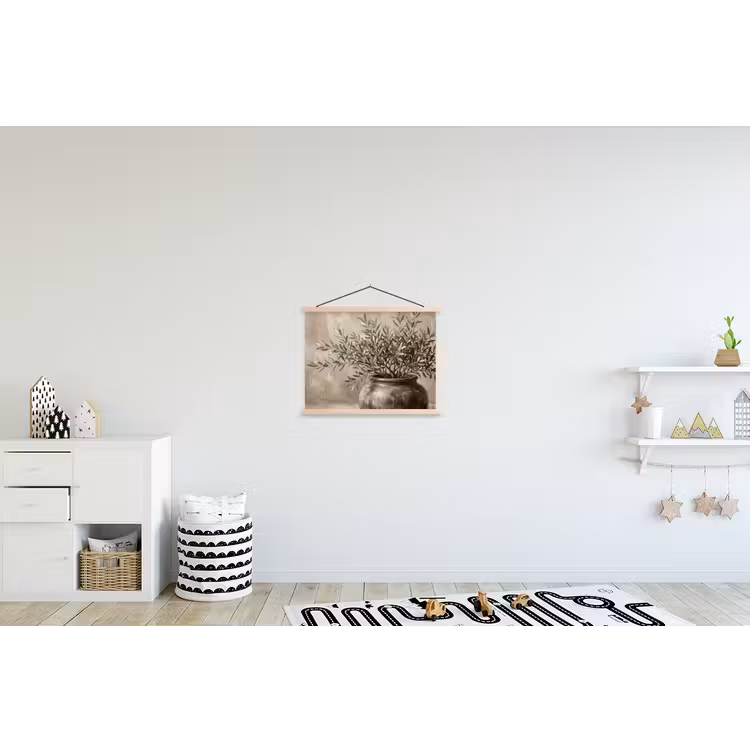 Schoolplaat - Olijfplant - Aardenpot - Abstract - Beige — 3