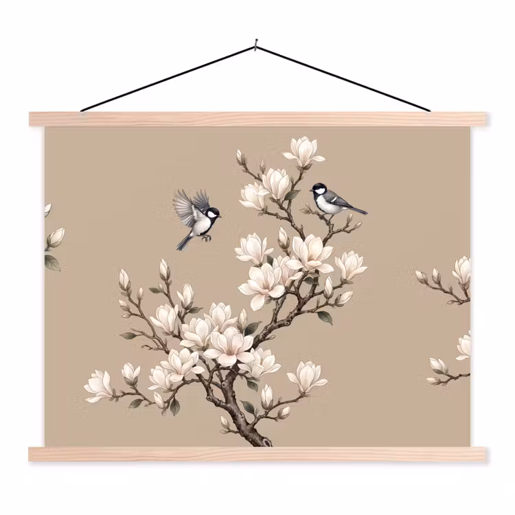 Schoolplaat - Oosters - Vogels - Beige — 1