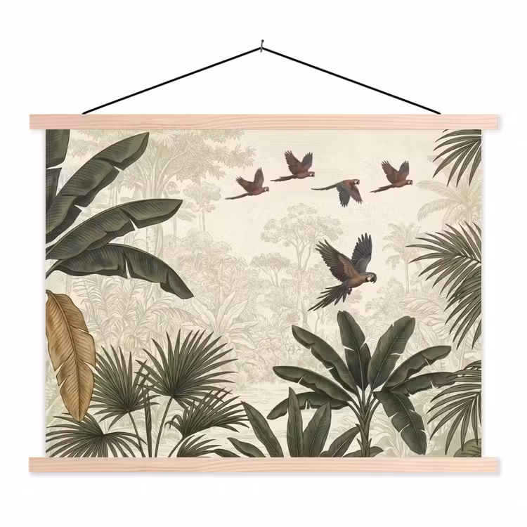 Schoolplaat - Papagaaien - Jungle - Tropisch - Green — 1