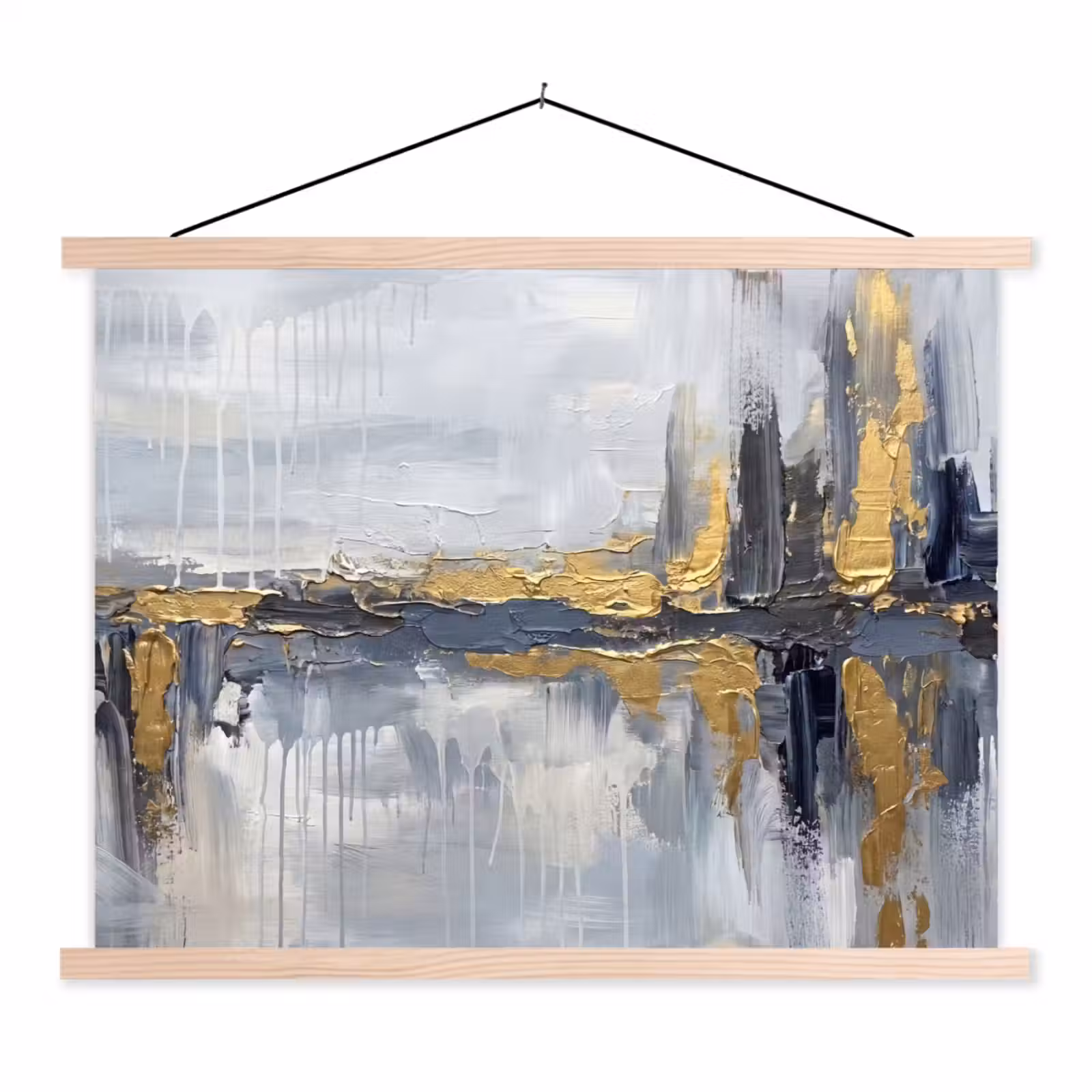 Schoolplaat - Abstract - Structuur - Goud - Grijs - Modern — 1