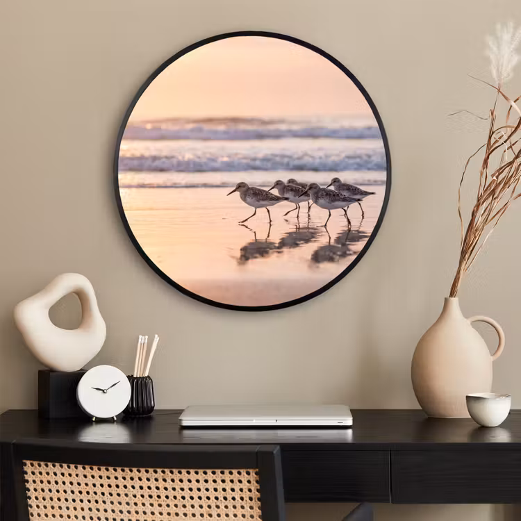 Ronde fotolijst - Zee - Vogels - Strand — 2