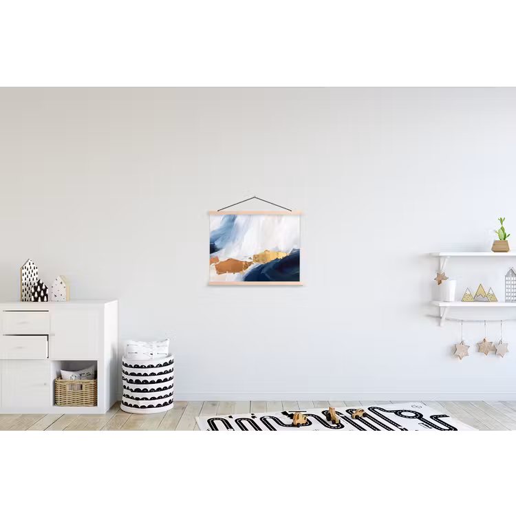 Schoolplaat - Abstract - Acryl - Blauw - Goud - Elegant — 3