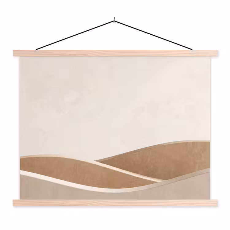 Schoolplaat - Abstract - Golven - Modern - Beige — 1