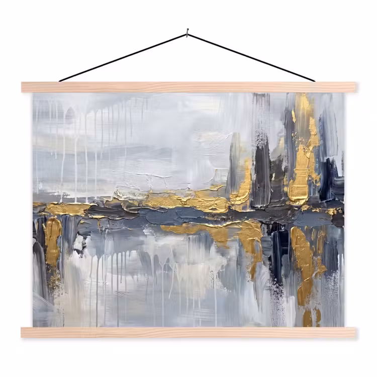 Schoolplaat - Abstract - Structuur - Goud - Grijs - Modern — 1
