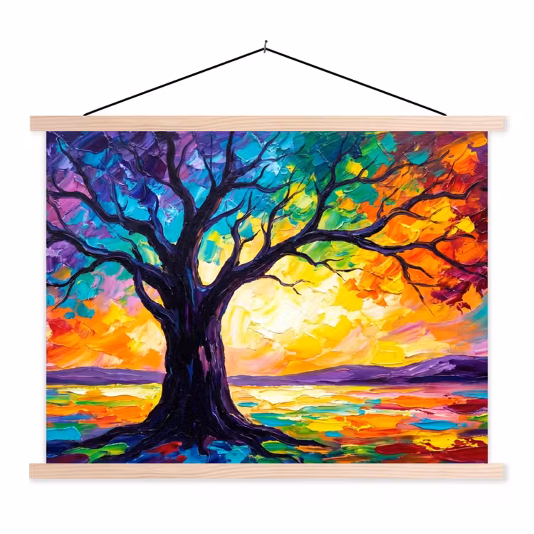 Schoolplaat - Boom - Landschap - Natuur - Abstract - Kleurrijk — 1