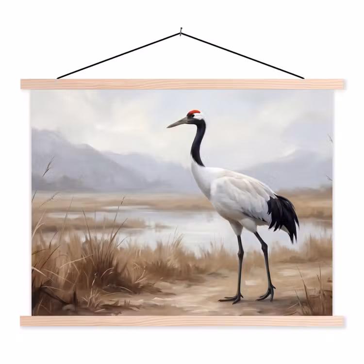 Schoolplaat - Kraanvogel - Natuur - Realistisch — 1