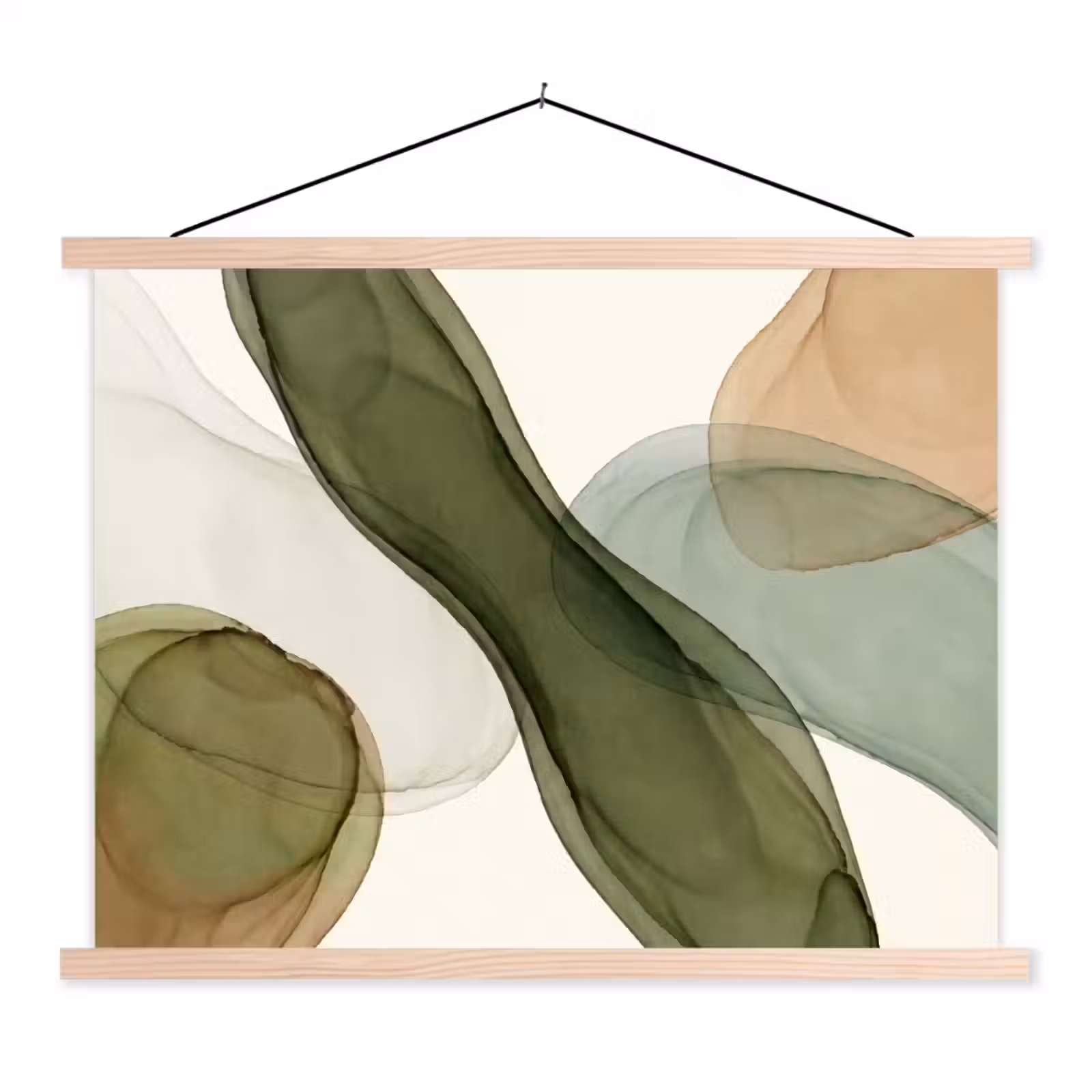 Schoolplaat - Abstract - Vormen - Modern - Kunst - Groen - Bruin — 1