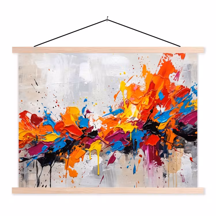 Schoolplaat - Abstract - Schilderij - Kleurrijk - Dynamisch — 1