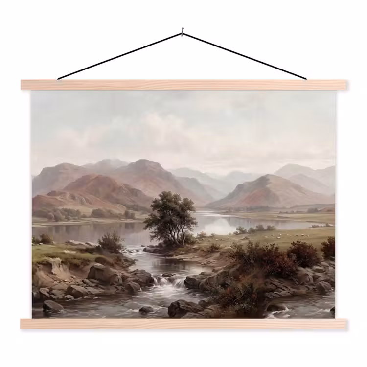 Schoolplaat - Berglandschap - Meer - Bergen - Vallei - Klassiek — 1