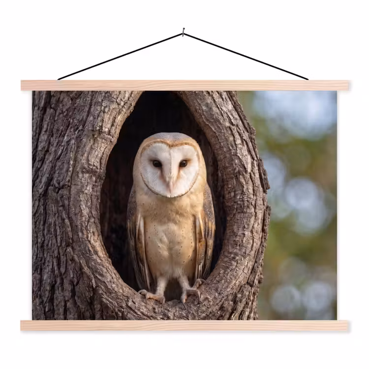 Schoolplaat - Kerkuil - Boom - Natuur - Bruin — 1