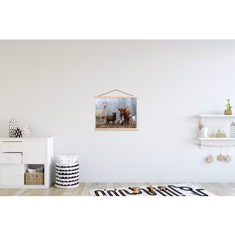Schoolplaat - Boerderijdieren - Groep - Mist - Natuur - Rustiek — 3