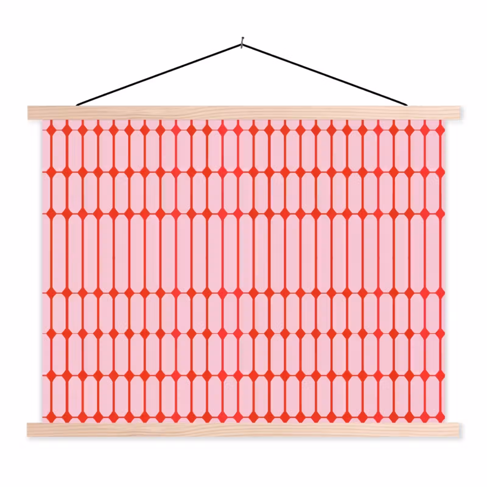 Schoolplaat - Geometrisch - Minimalistisch - Rood - Roze — 1