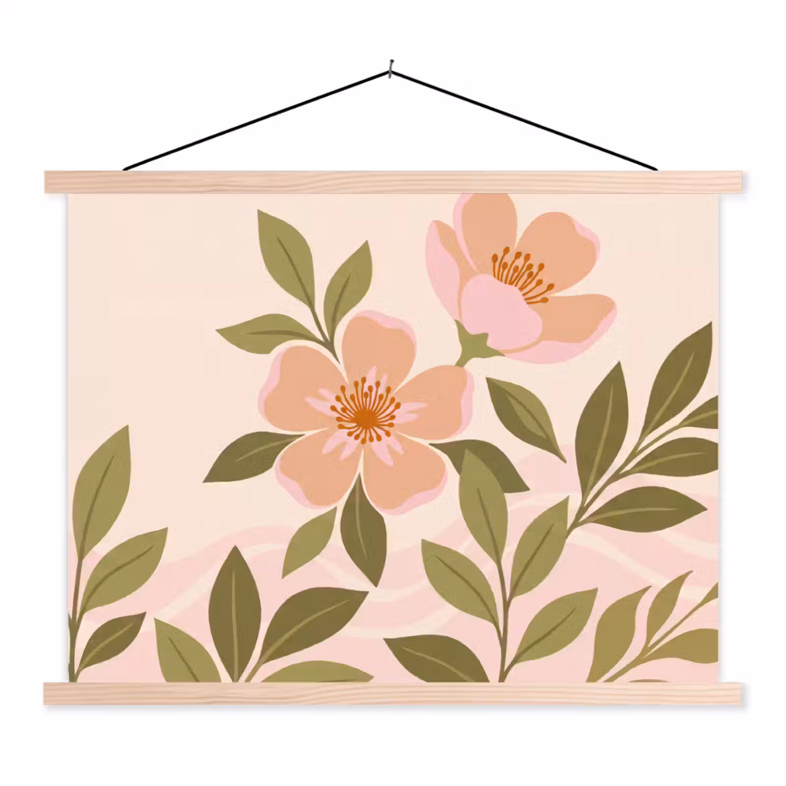 Schoolplaat - Grafisch - Bloemen - Roze — 1