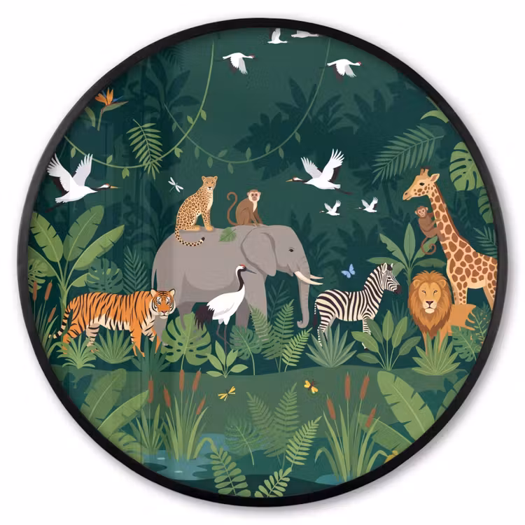 Ronde fotolijst - Tropisch - Jungle - Groen — 1