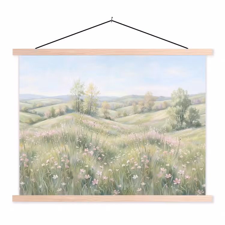 Schoolplaat - Bloemen veld - Bloemen - Groen — 1