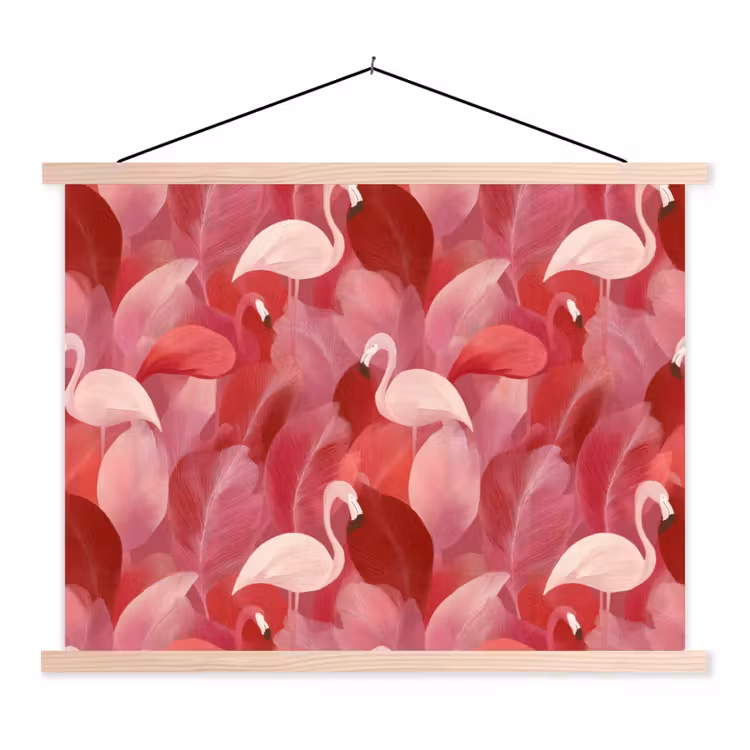 Schoolplaat - Flamingo - Botanisch - Elegant - Roze - Rood — 1