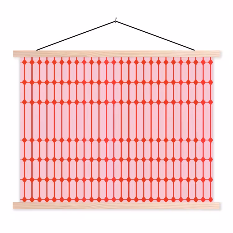 Schoolplaat - Geometrisch - Minimalistisch - Rood - Roze — 1