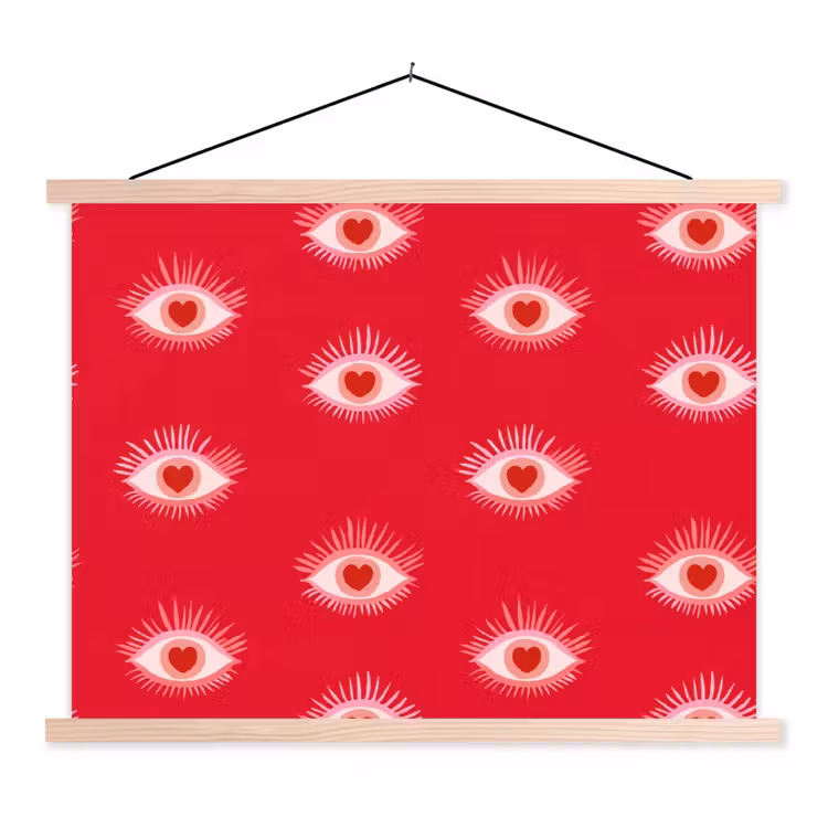 Schoolplaat - Ogen - Hart - Abstract - Rood - Roze — 1