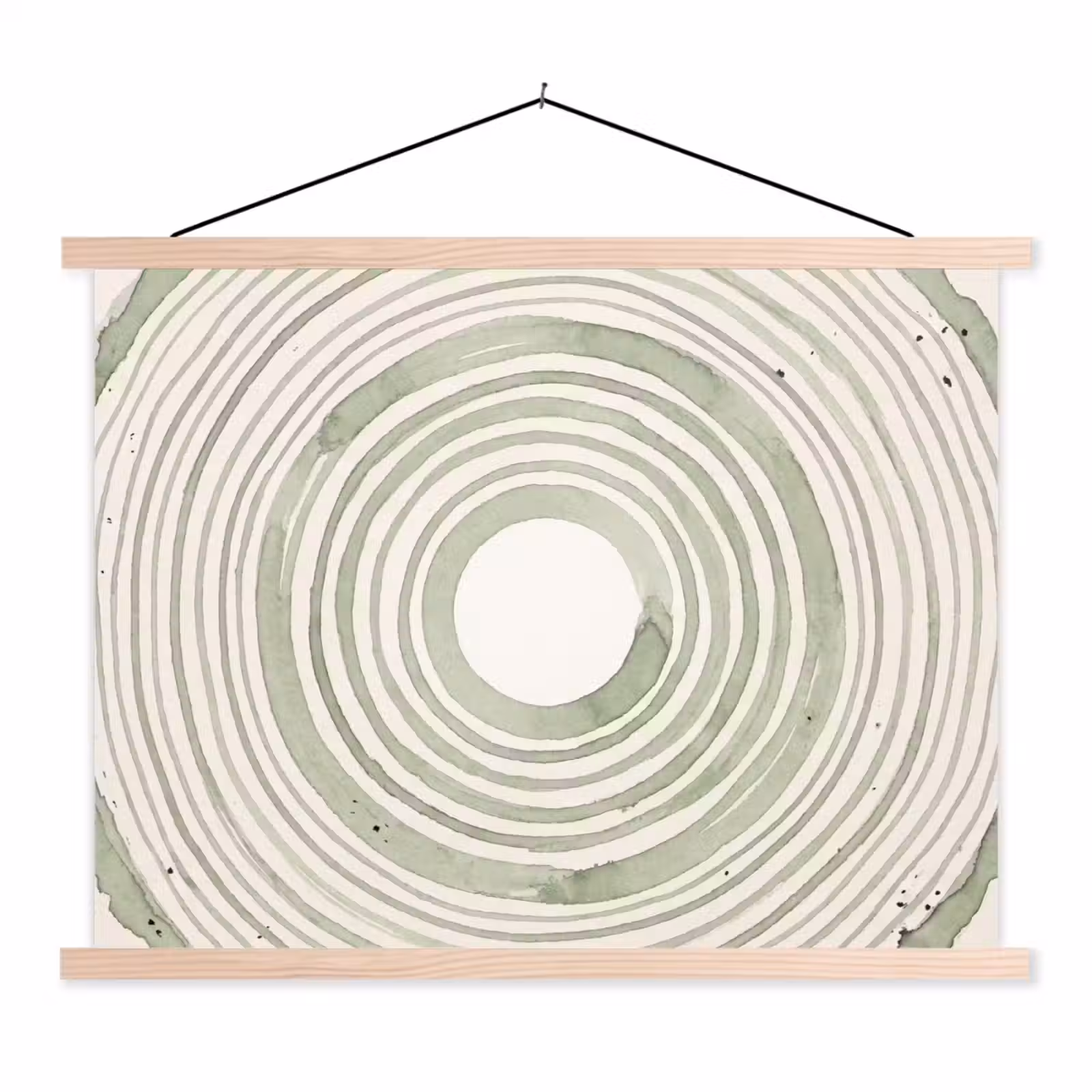 Schoolplaat - Abstractie - Cirkels - Waterverf - Groen - Modern — 1
