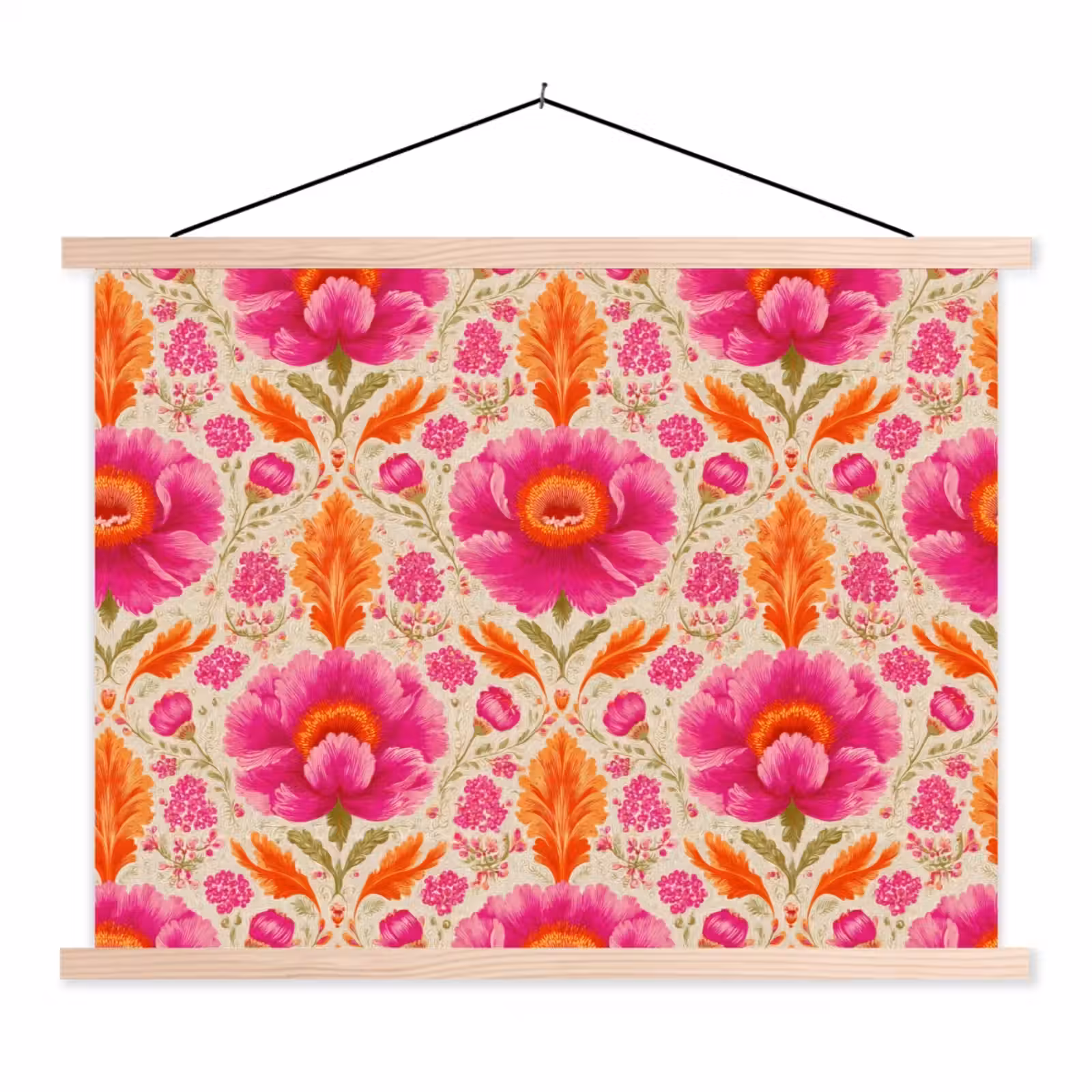 Schoolplaat - Bloemen - Barok - Roze - Oranje — 1