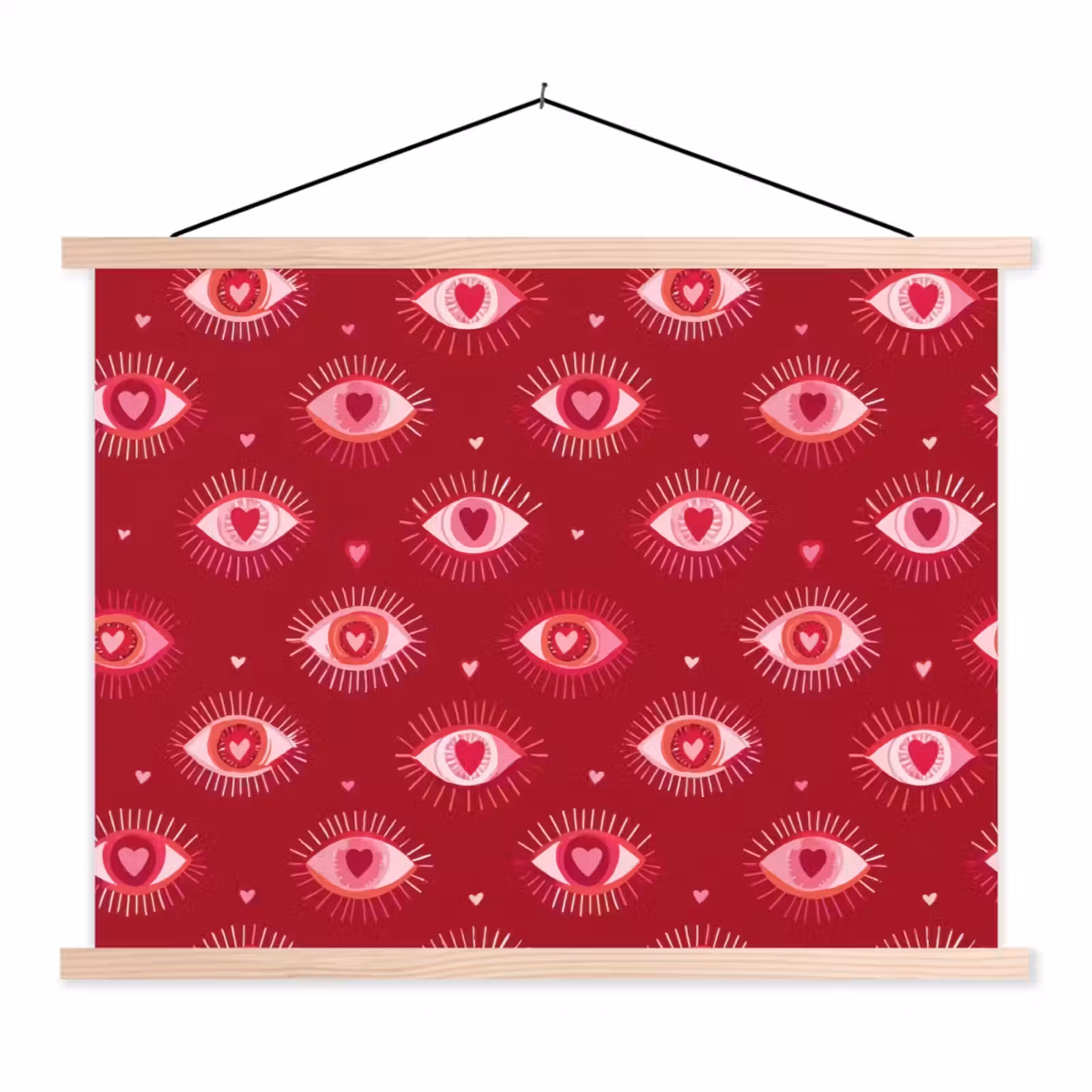 Schoolplaat - Ogen - Patroon - Roze - Donkerrood — 1
