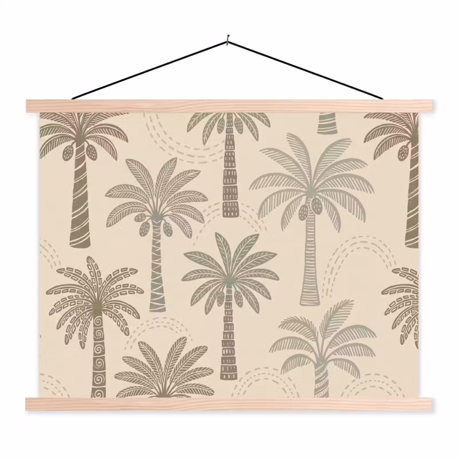 Schoolplaat - Palmbomen - Patroon - Tropisch - Beige — 1