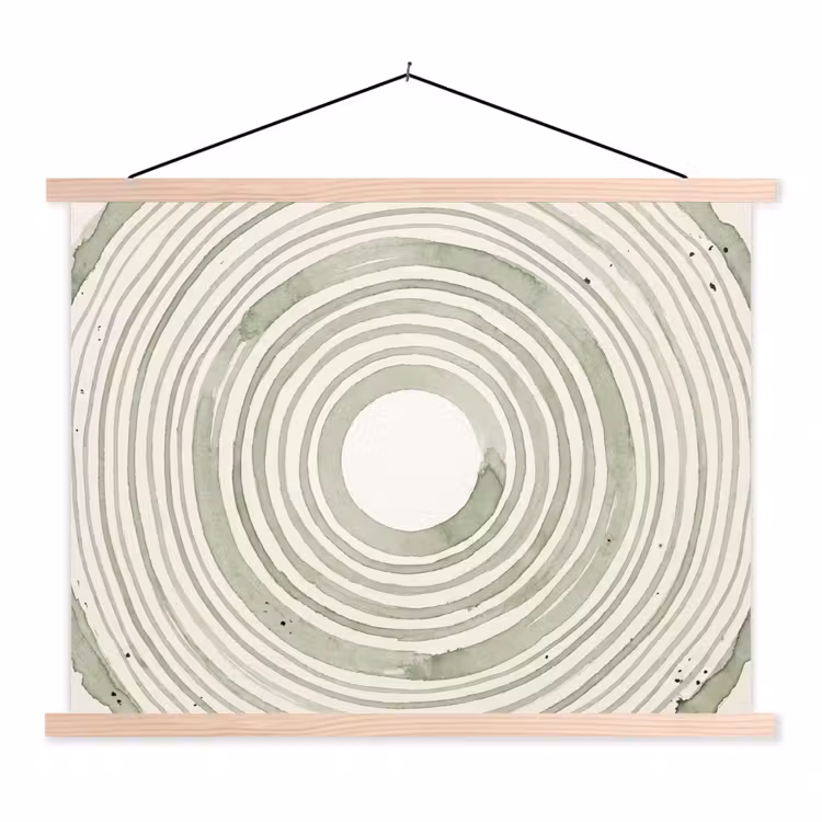 Schoolplaat - Abstractie - Cirkels - Waterverf - Groen - Modern — 1