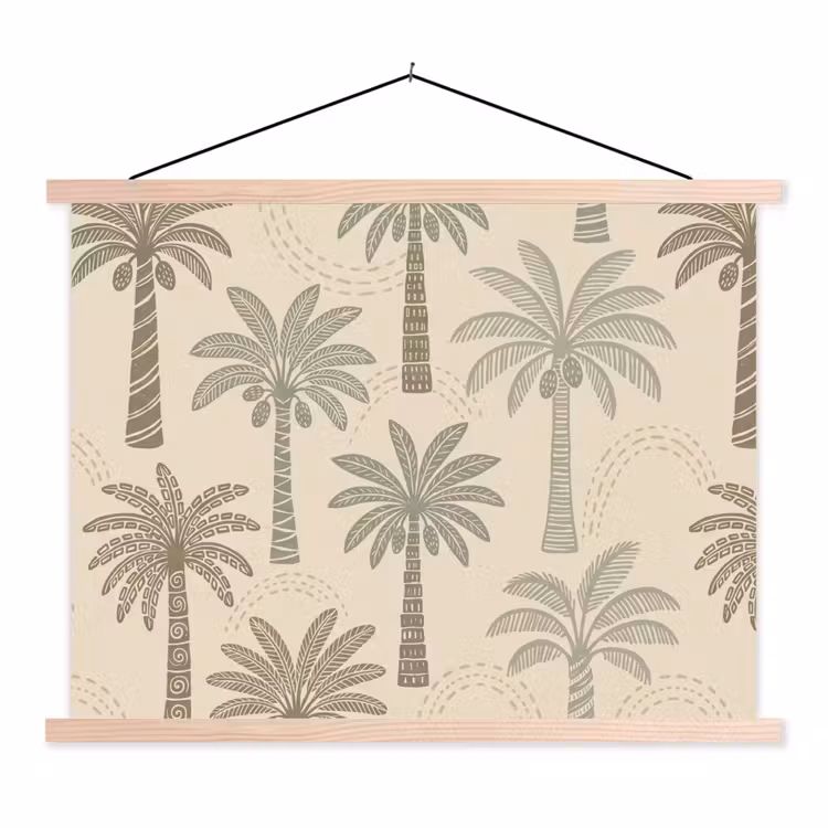 Schoolplaat - Palmbomen - Patroon - Tropisch - Beige — 1