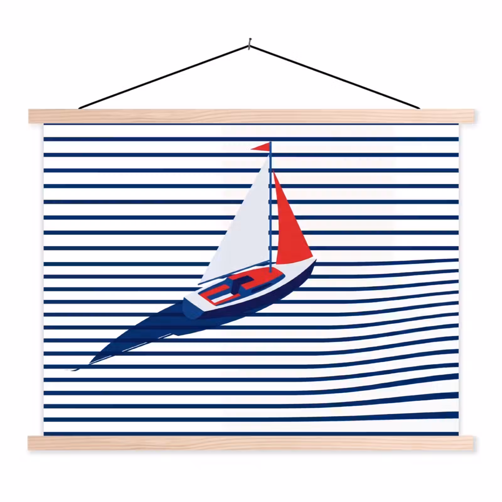 Schoolplaat - Boot - Water - Abstract - Blauw — 1