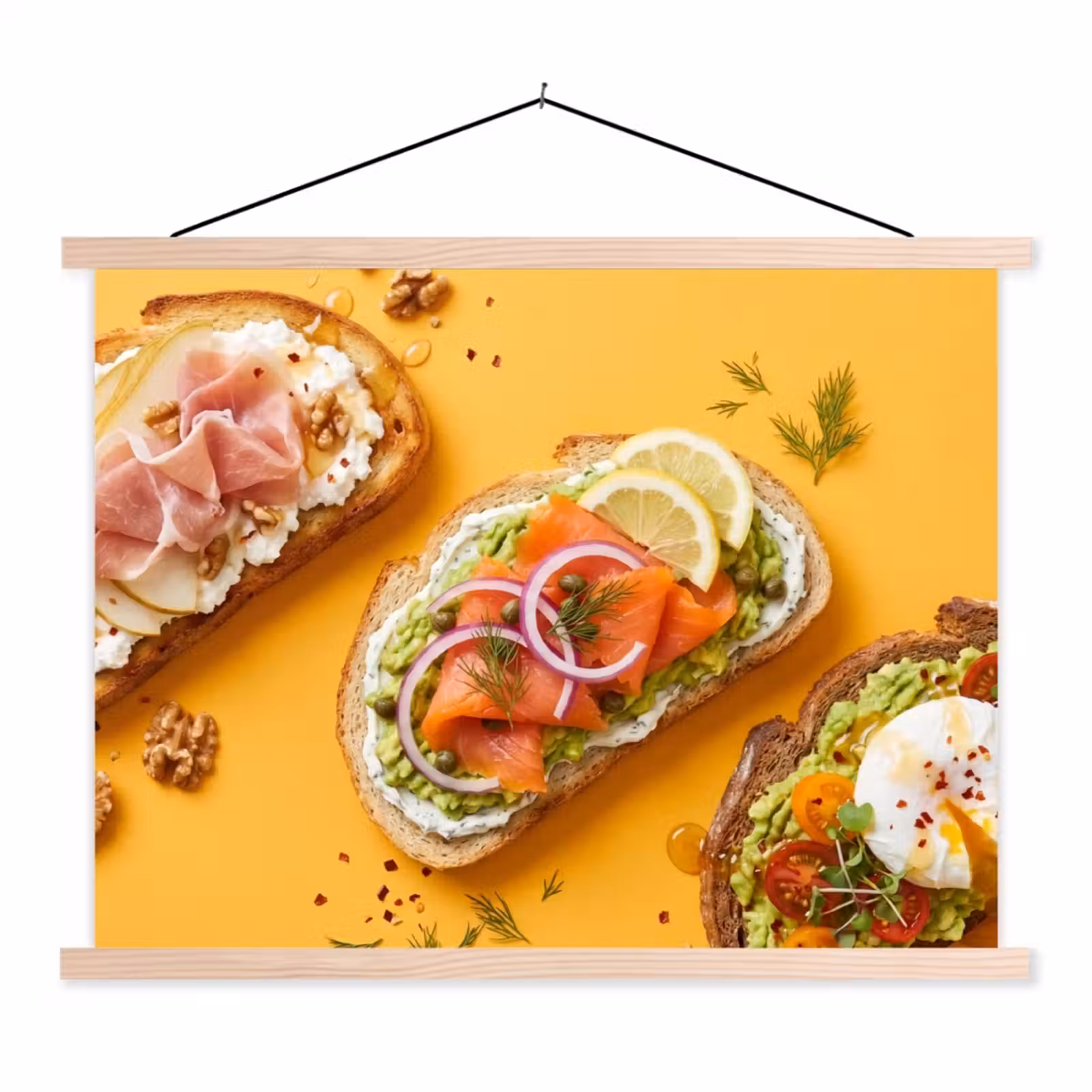 Schoolplaat - Eten - Brood - Ontbijt - Modern - Kleurrijk — 1