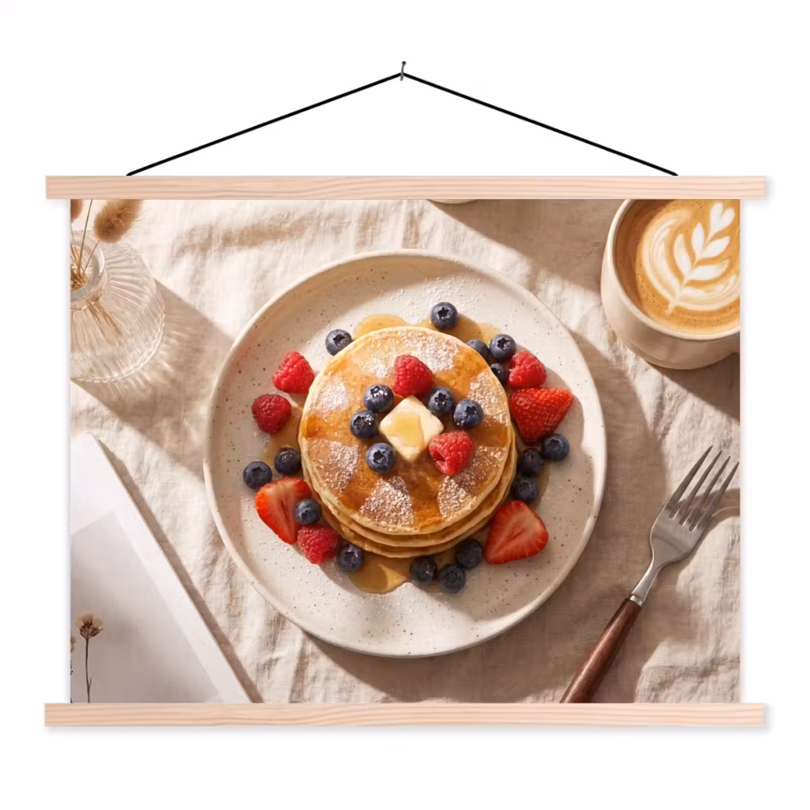 Schoolplaat - Pannenkoeken - Bessen - Ontbijt - Modern - Beige — 1