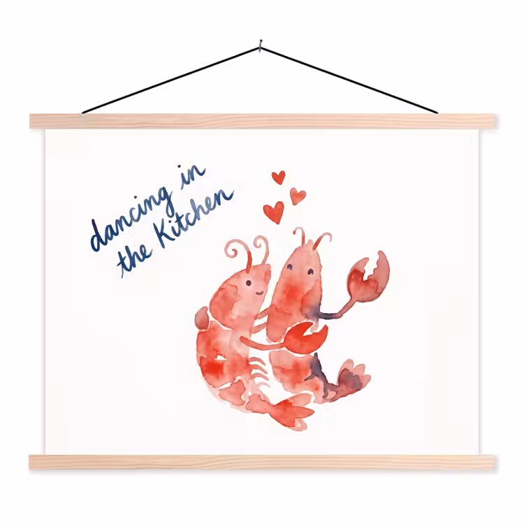Schoolplaat - Dier - Dans - Liefde - Waterverf - Rood — 1