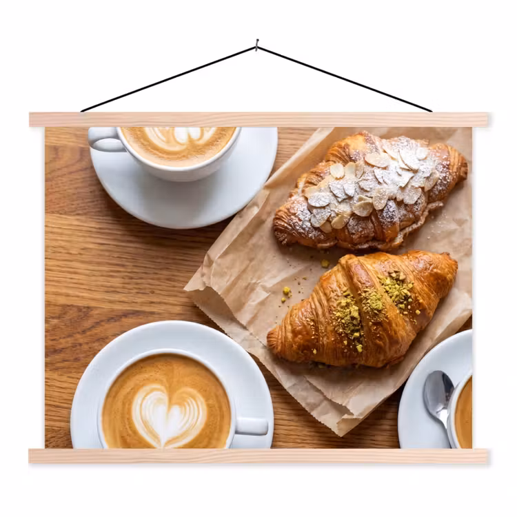 Schoolplaat - Eten - Croissant - Koffie - Ontbijt - Modern — 1