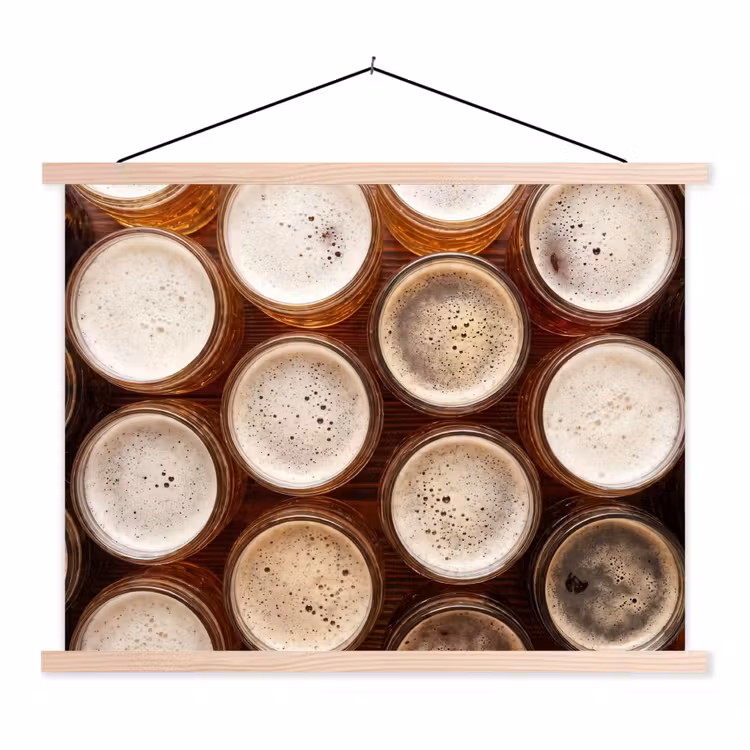 Schoolplaat - Eten - Glazen - Drank - Patroon - Bruin — 1